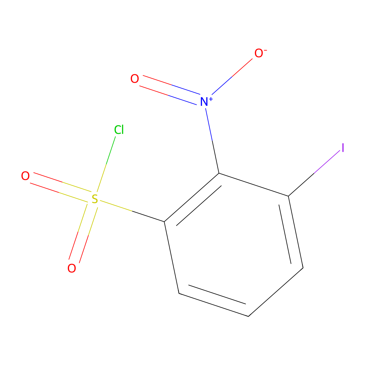 3-Iodo-2-nitrobenzene-1-sulfonyl chloride molecular structure, CAS 1261569-79-2