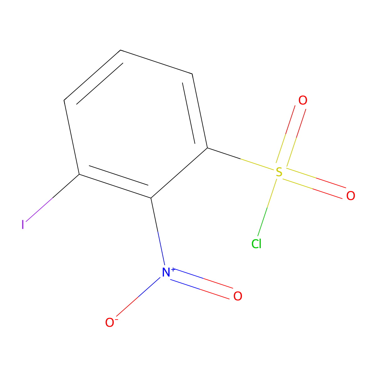 3-Iodo-2-nitrobenzene-1-sulfonyl chloride molecular structure, CAS 1261569-79-2