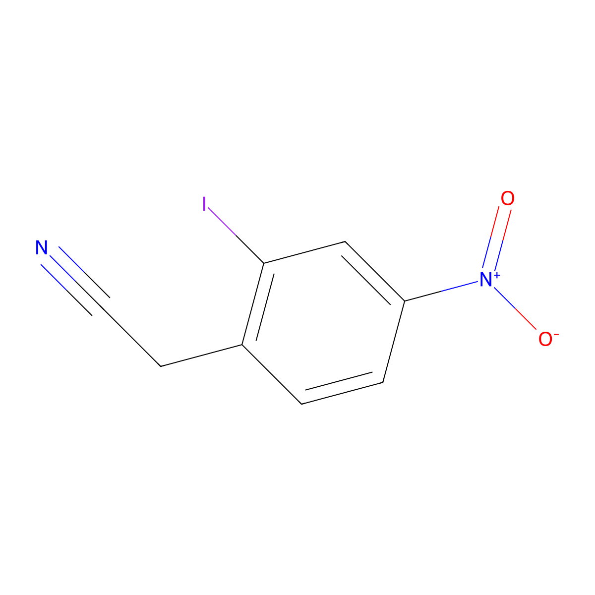 2-Iodo-4-nitrophenylacetonitrile molecular structure, CAS 1261569-99-6