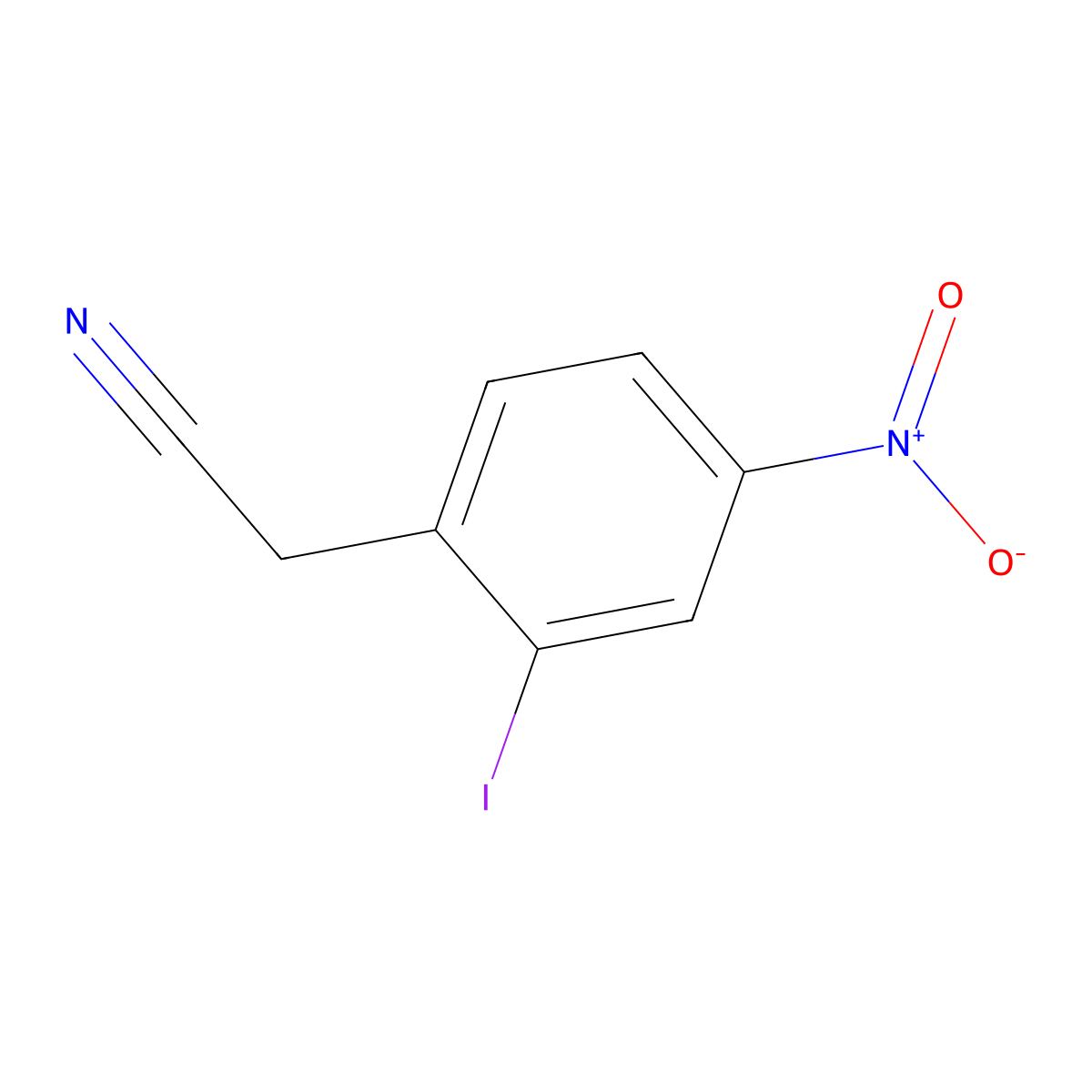 2-Iodo-4-nitrophenylacetonitrile molecular structure, CAS 1261569-99-6