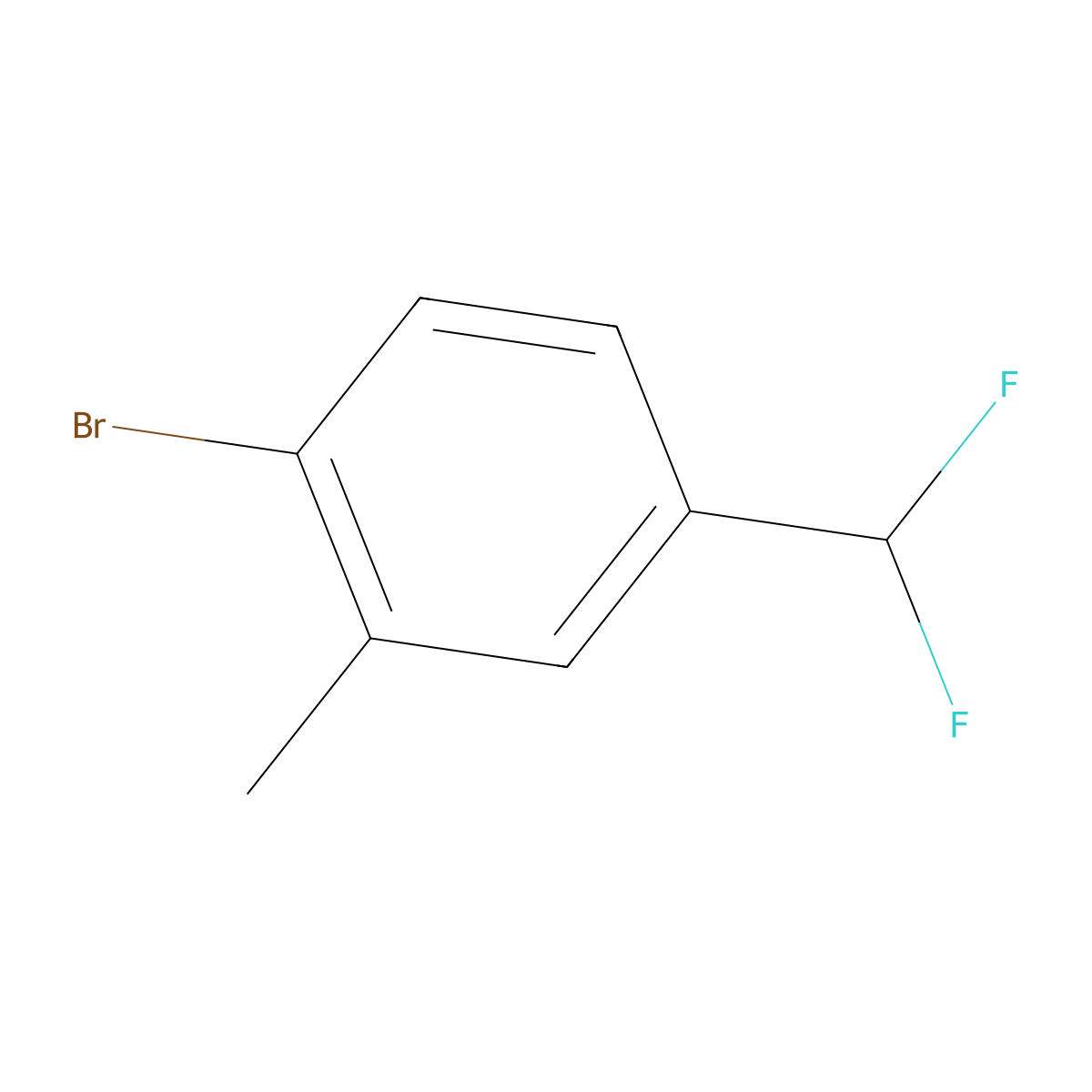 1-Bromo-4-(difluoromethyl)-2-methylbenzene molecular structure, CAS 1261570-11-9