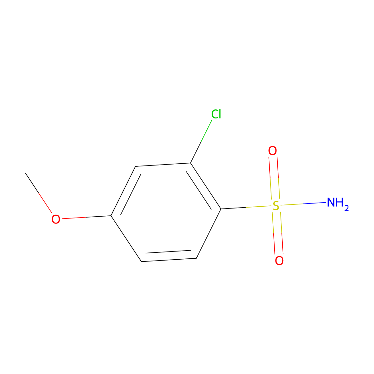 2-Chloro-4-methoxybenzenesulfonamide molecular structure, CAS 1261570-22-2