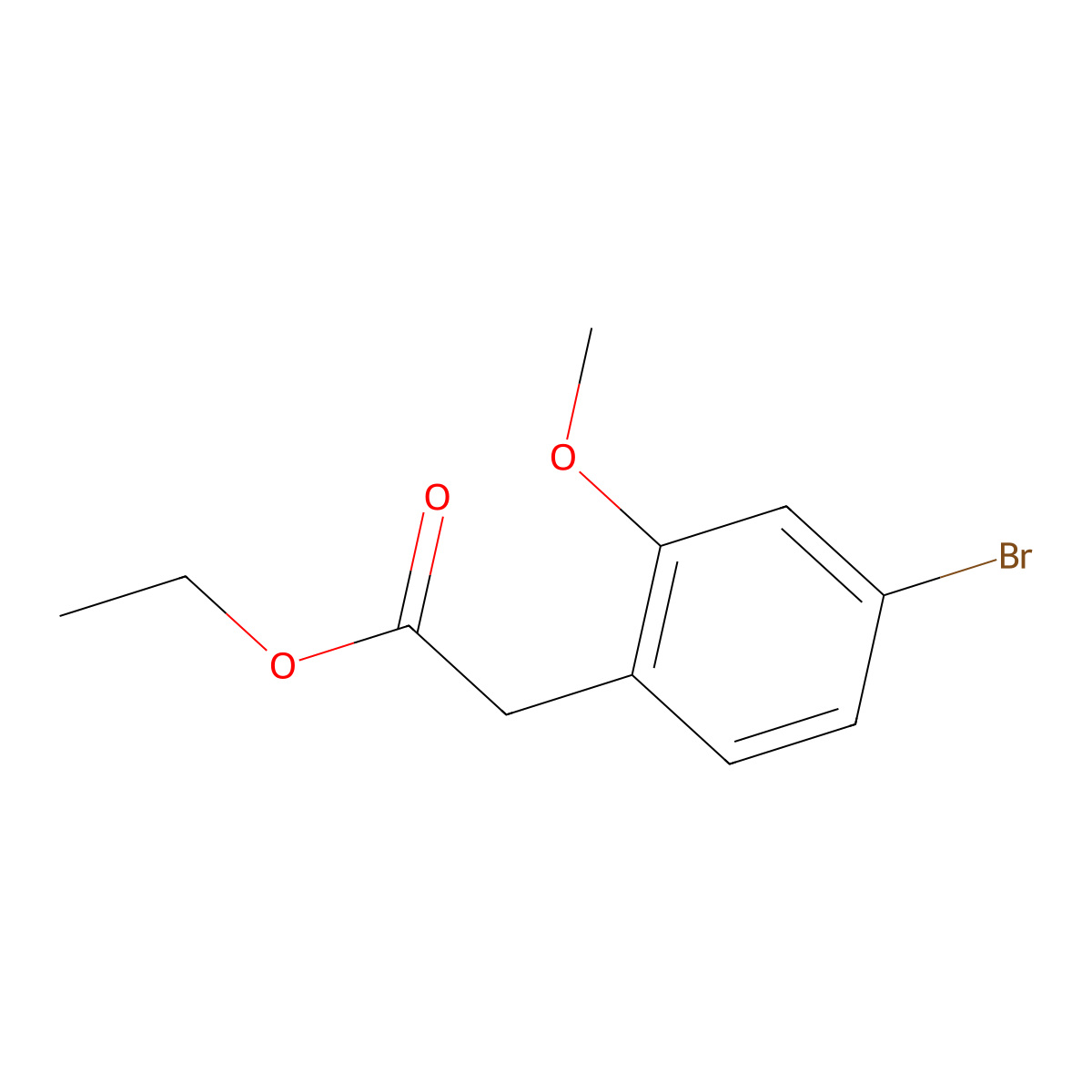 Ethyl 2-(4-bromo-2-methoxyphenyl)acetate molecular structure, CAS 1261570-38-0