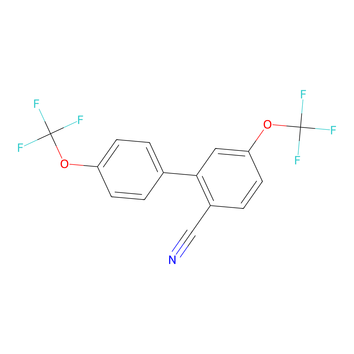 4',5-Bis(trifluoromethoxy)-[1,1'-biphenyl]-2-carbonitrile molecular structure, CAS 1261570-53-9