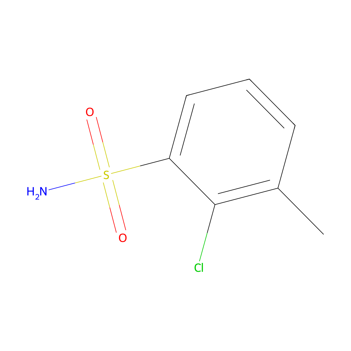 2-Chloro-3-methylbenzene-1-sulfonamide molecular structure, CAS 1261570-58-4