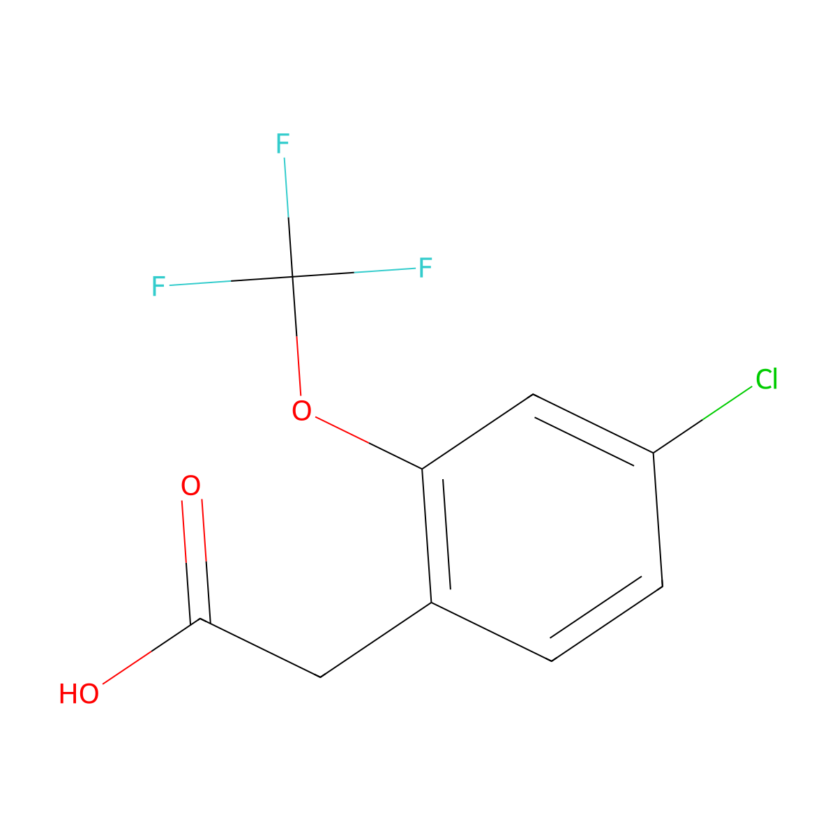 4-Chloro-2-(trifluoromethoxy)phenylacetic acid molecular structure, CAS 1261570-91-5