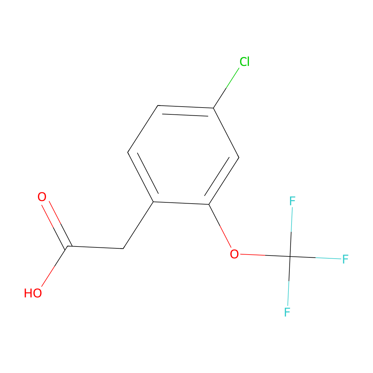 4-Chloro-2-(trifluoromethoxy)phenylacetic acid molecular structure, CAS 1261570-91-5