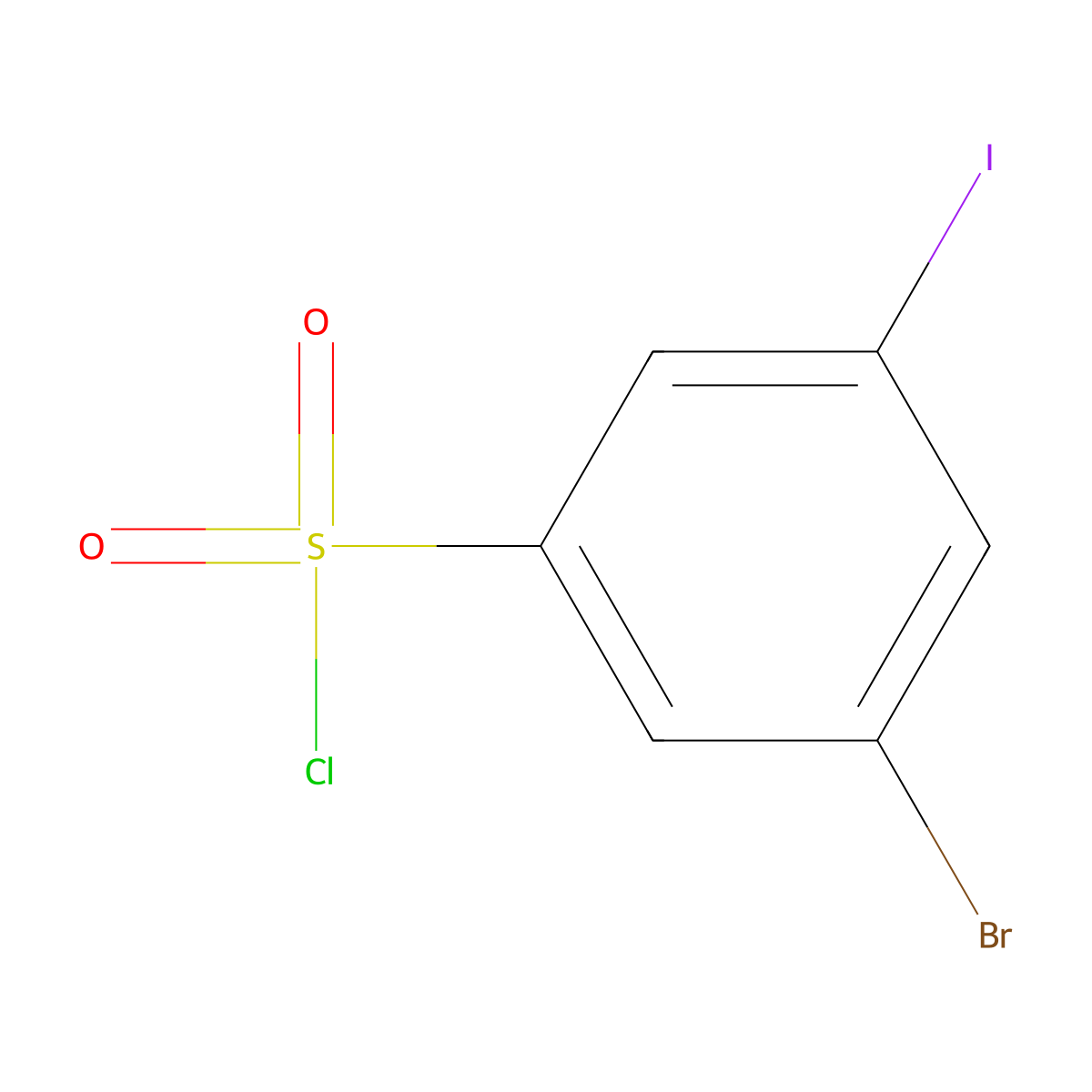 3-Bromo-5-iodobenzenesulfonyl chloride molecular structure, CAS 1261570-96-0