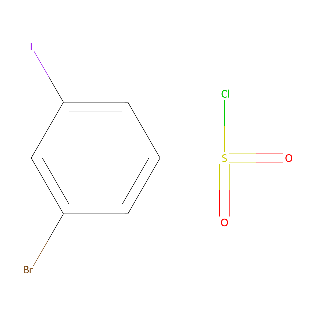 3-Bromo-5-iodobenzenesulfonyl chloride molecular structure, CAS 1261570-96-0