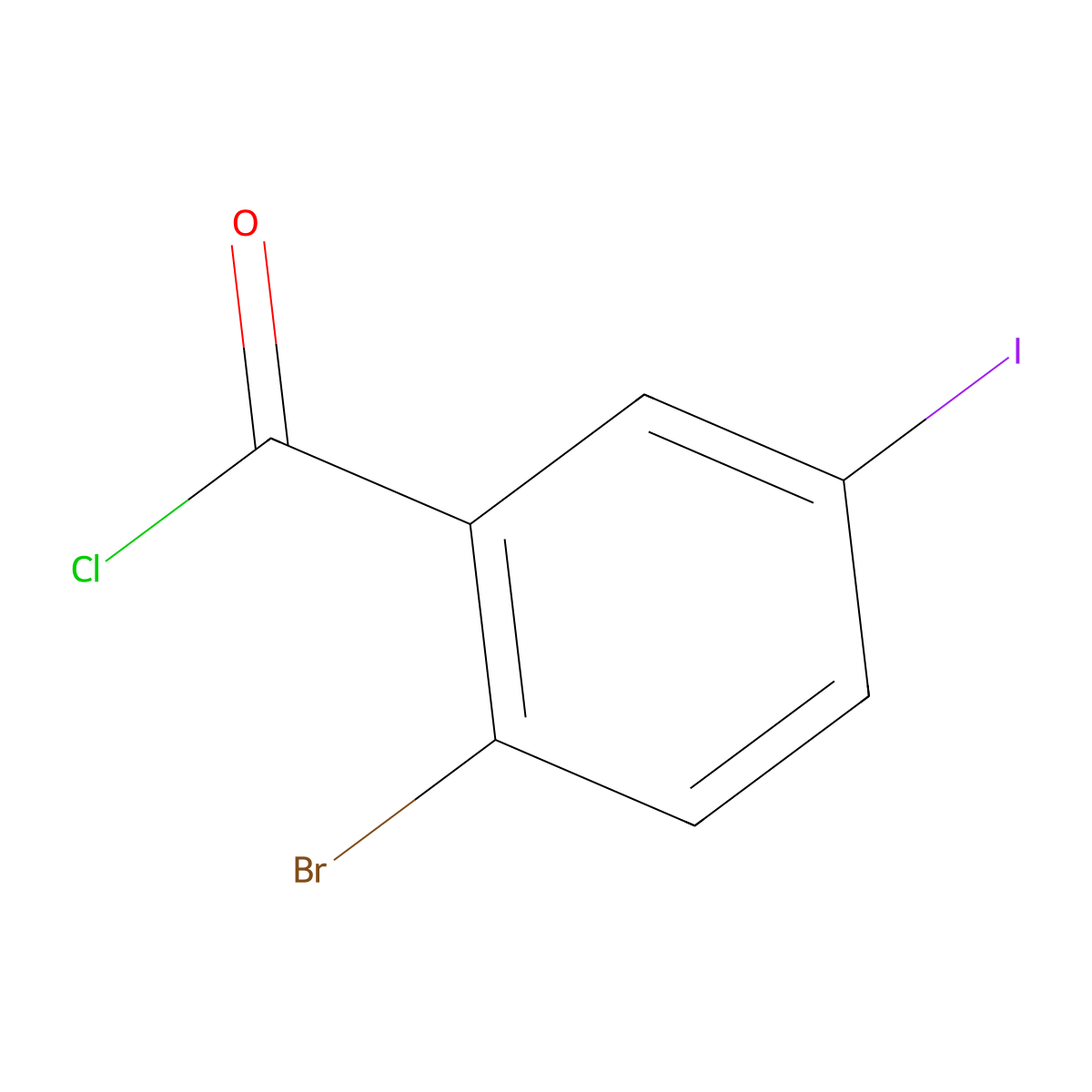 2-Bromo-5-iodobenzoyl chloride molecular structure, CAS 1261570-98-2