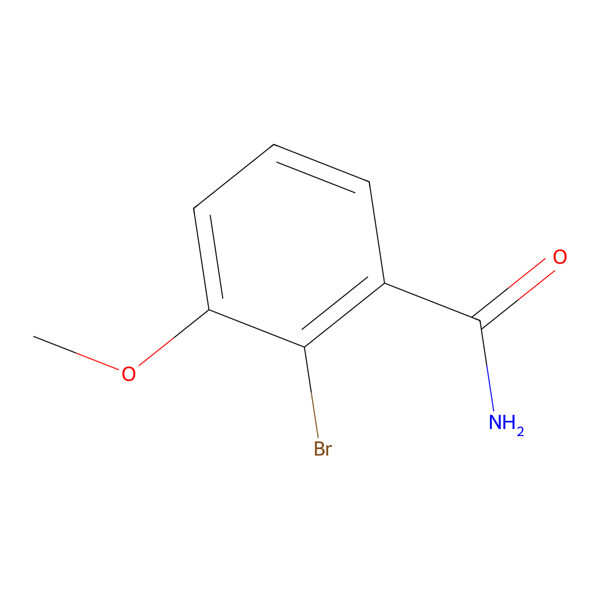2-Bromo-3-methoxybenzamide molecular structure, CAS 1261571-70-3