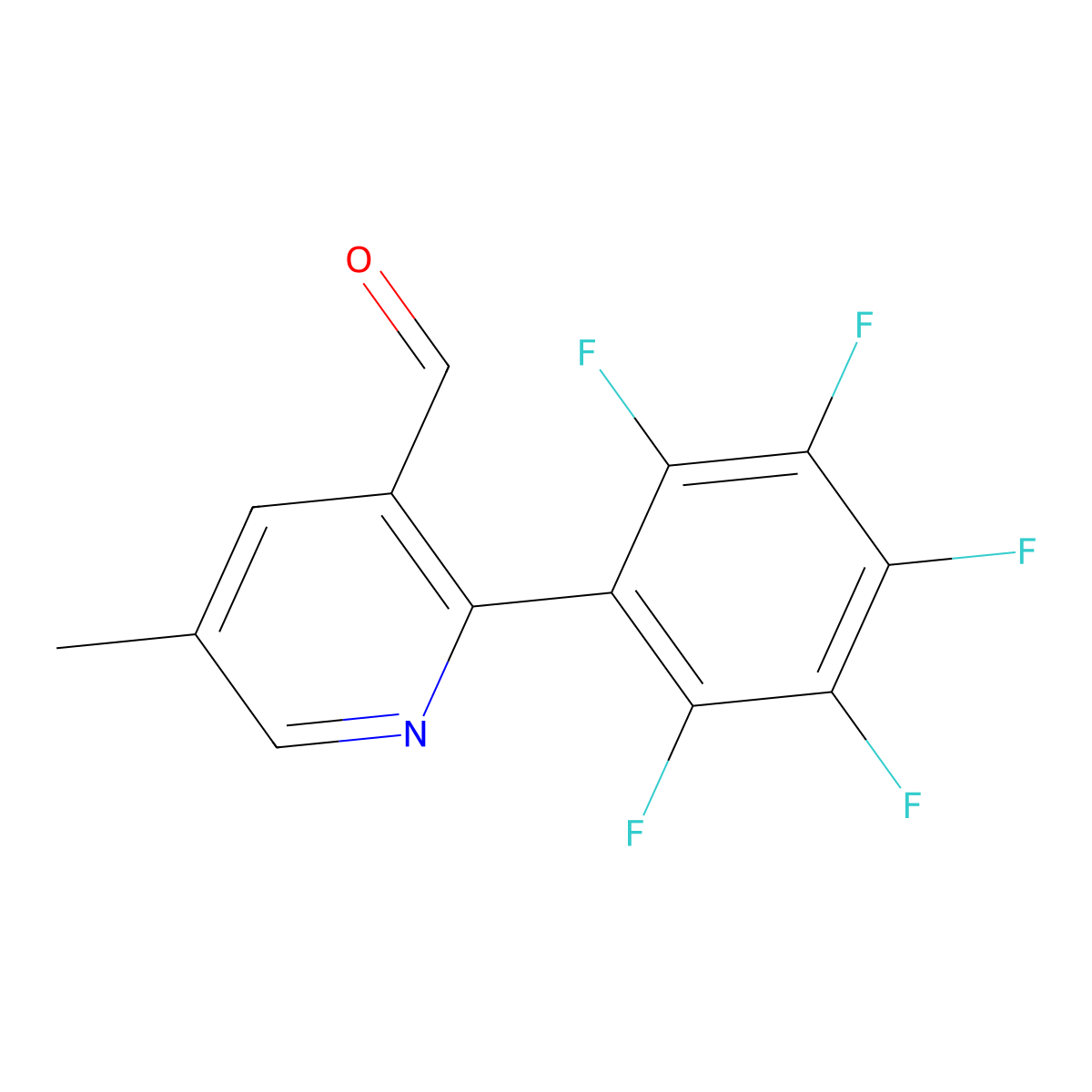 5-Methyl-2-(pentafluorophenyl)pyridine-3-carbaldehyde molecular structure, CAS 1261571-93-0