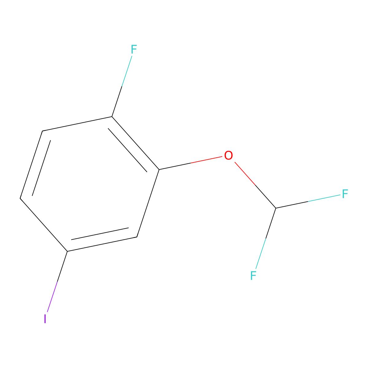 2-(Difluoromethoxy)-1-fluoro-4-iodobenzene molecular structure, CAS 1261572-00-2