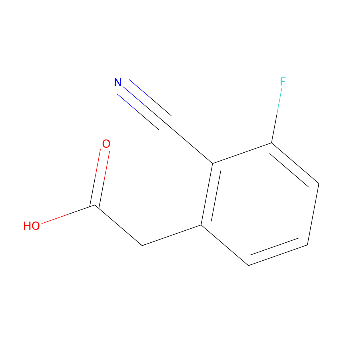 2-(2-Cyano-3-fluorophenyl)acetic acid molecular structure, CAS 1261572-07-9