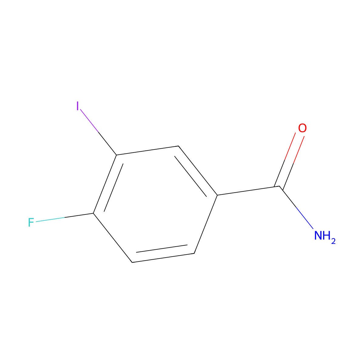 4-Fluoro-3-iodobenzamide molecular structure, CAS 1261572-29-5