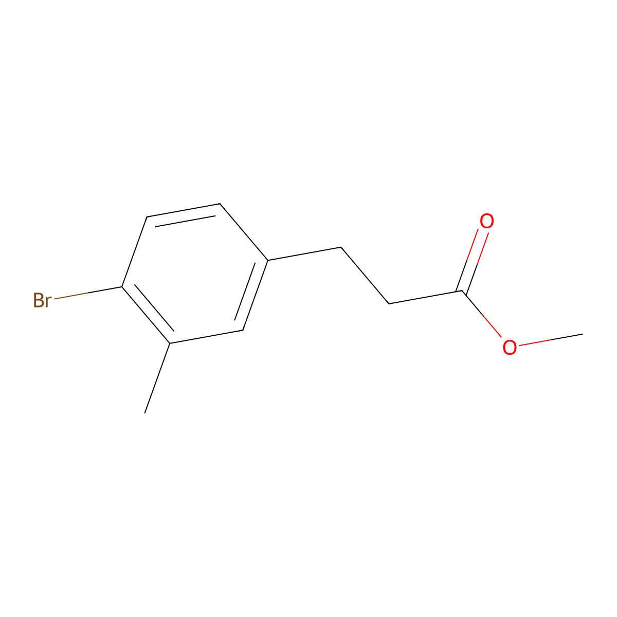 Methyl 3-(4-bromo-3-methylphenyl)propanoate molecular structure, CAS 1261572-43-3