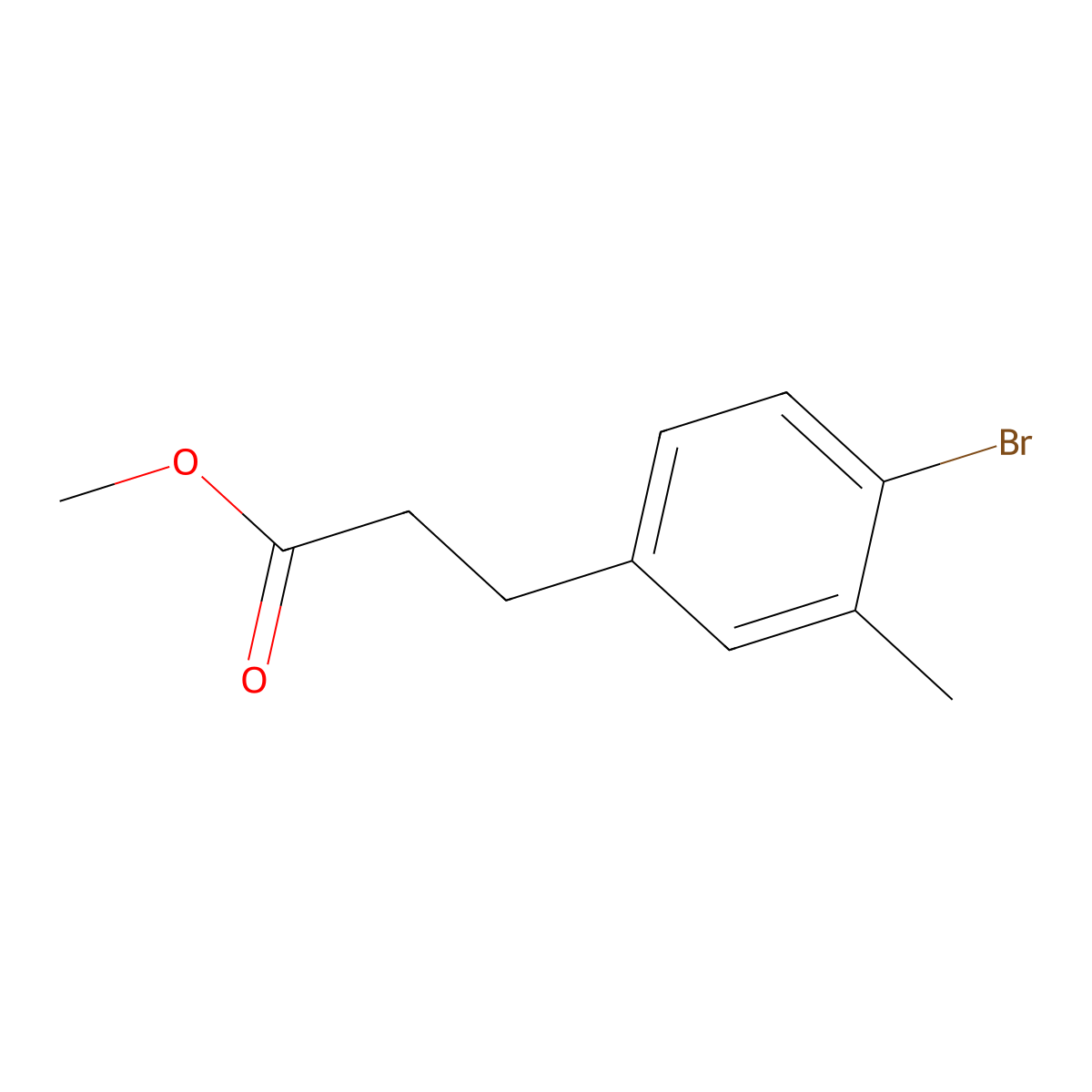 Methyl 3-(4-bromo-3-methylphenyl)propanoate molecular structure, CAS 1261572-43-3