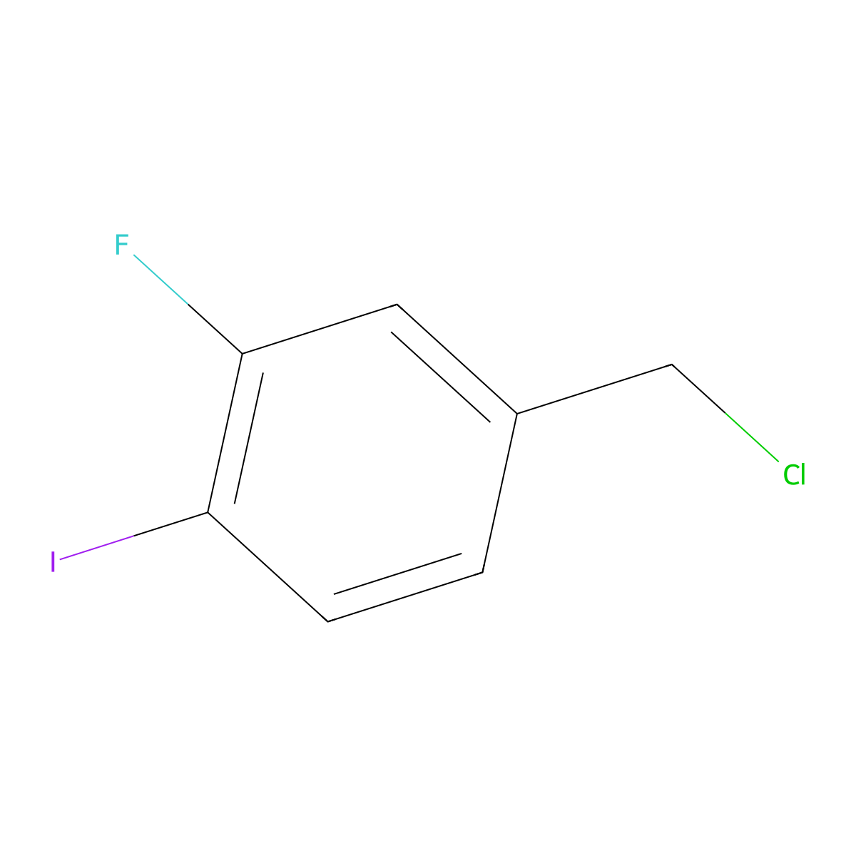 4-(Chloromethyl)-2-fluoro-1-iodobenzene molecular structure, CAS 1261572-47-7