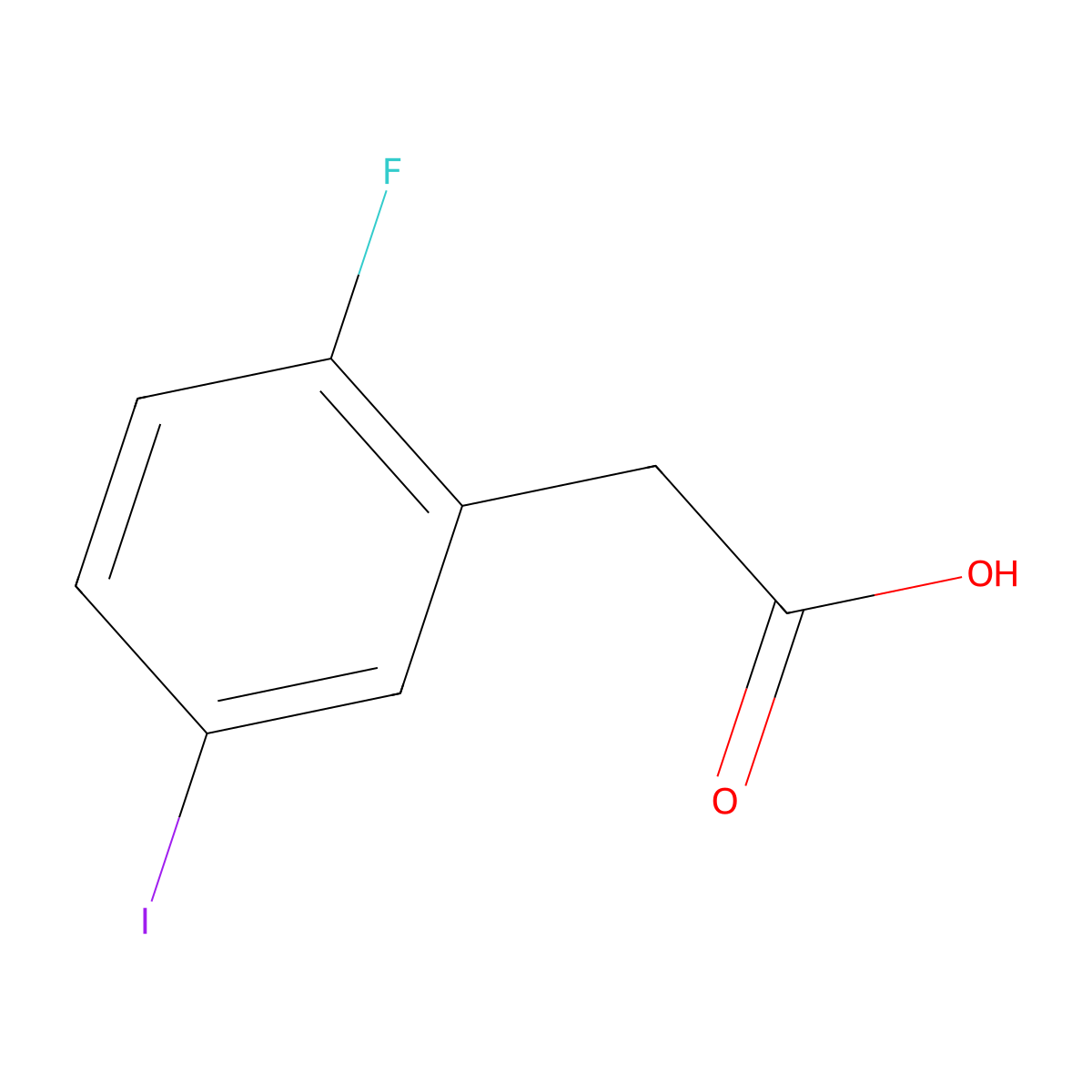 2-(2-Fluoro-5-iodophenyl)acetic acid molecular structure, CAS 1261572-79-5