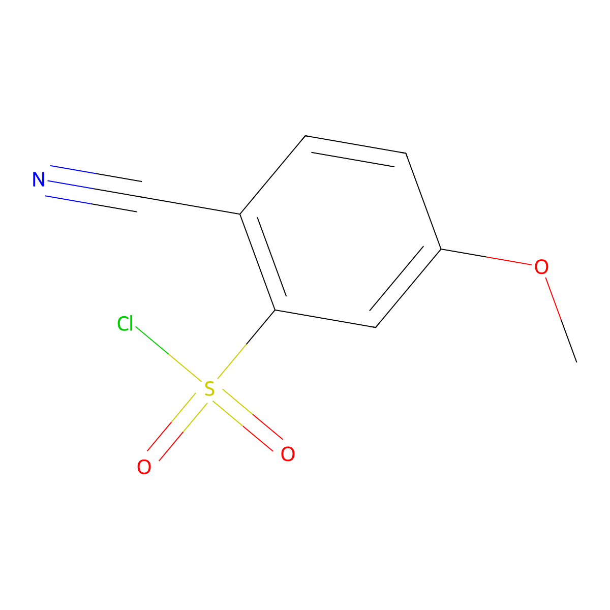 2-Cyano-5-methoxybenzene-1-sulfonyl chloride molecular structure, CAS 1261573-04-9