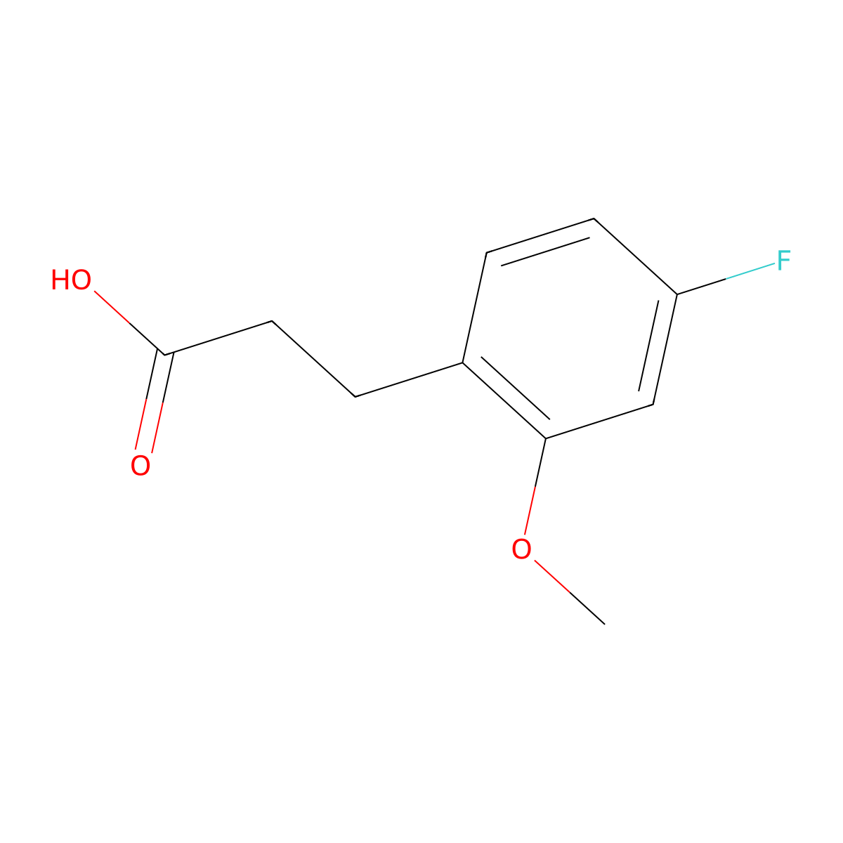 3-(4-Fluoro-2-methoxyphenyl)propanoic acid molecular structure, CAS 1261573-10-7