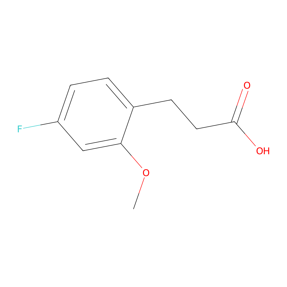 3-(4-Fluoro-2-methoxyphenyl)propanoic acid molecular structure, CAS 1261573-10-7