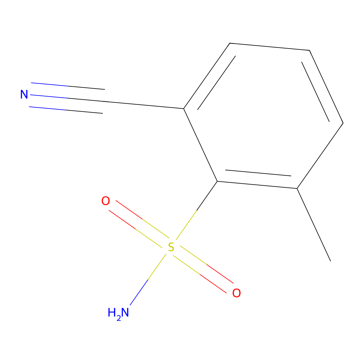 2-Cyano-6-methylbenzenesulfonamide molecular structure, CAS 1261573-34-5