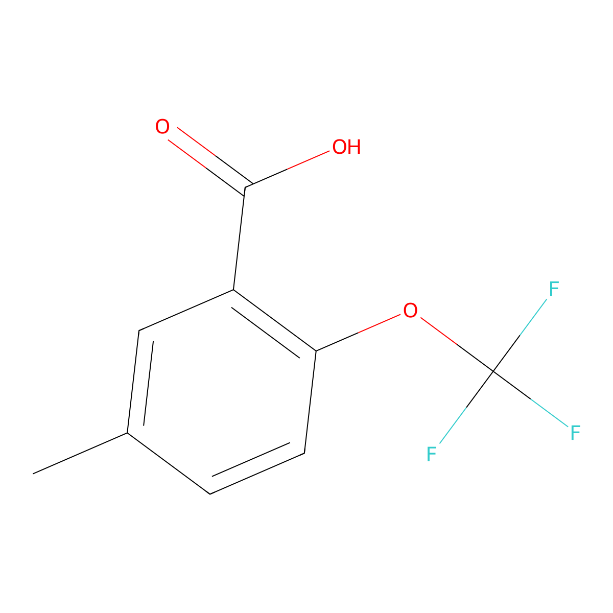 5-Methyl-2-(trifluoromethoxy)benzoic acid molecular structure, CAS 1261573-49-2