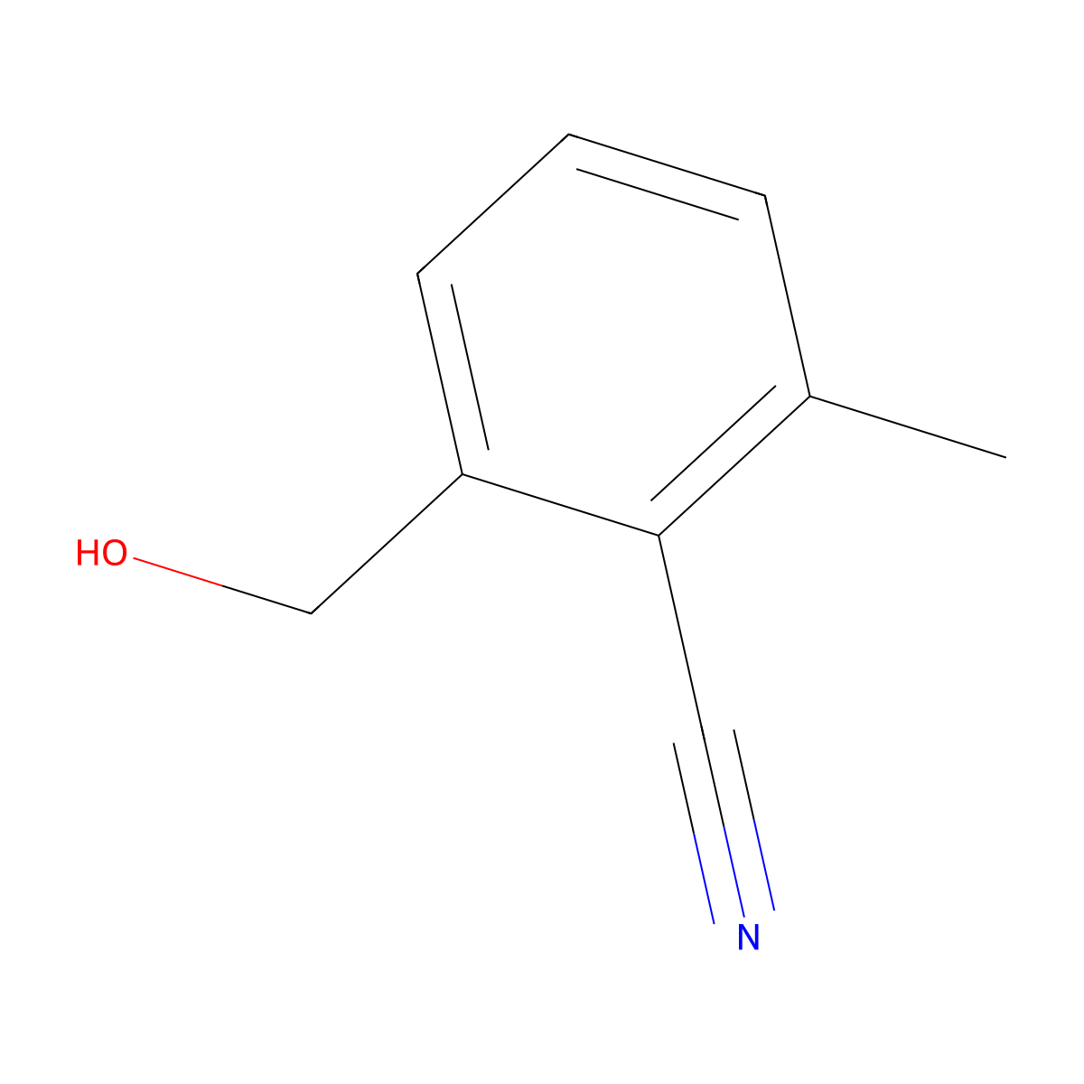 2-(Hydroxymethyl)-6-methylbenzonitrile molecular structure, CAS 1261573-50-5