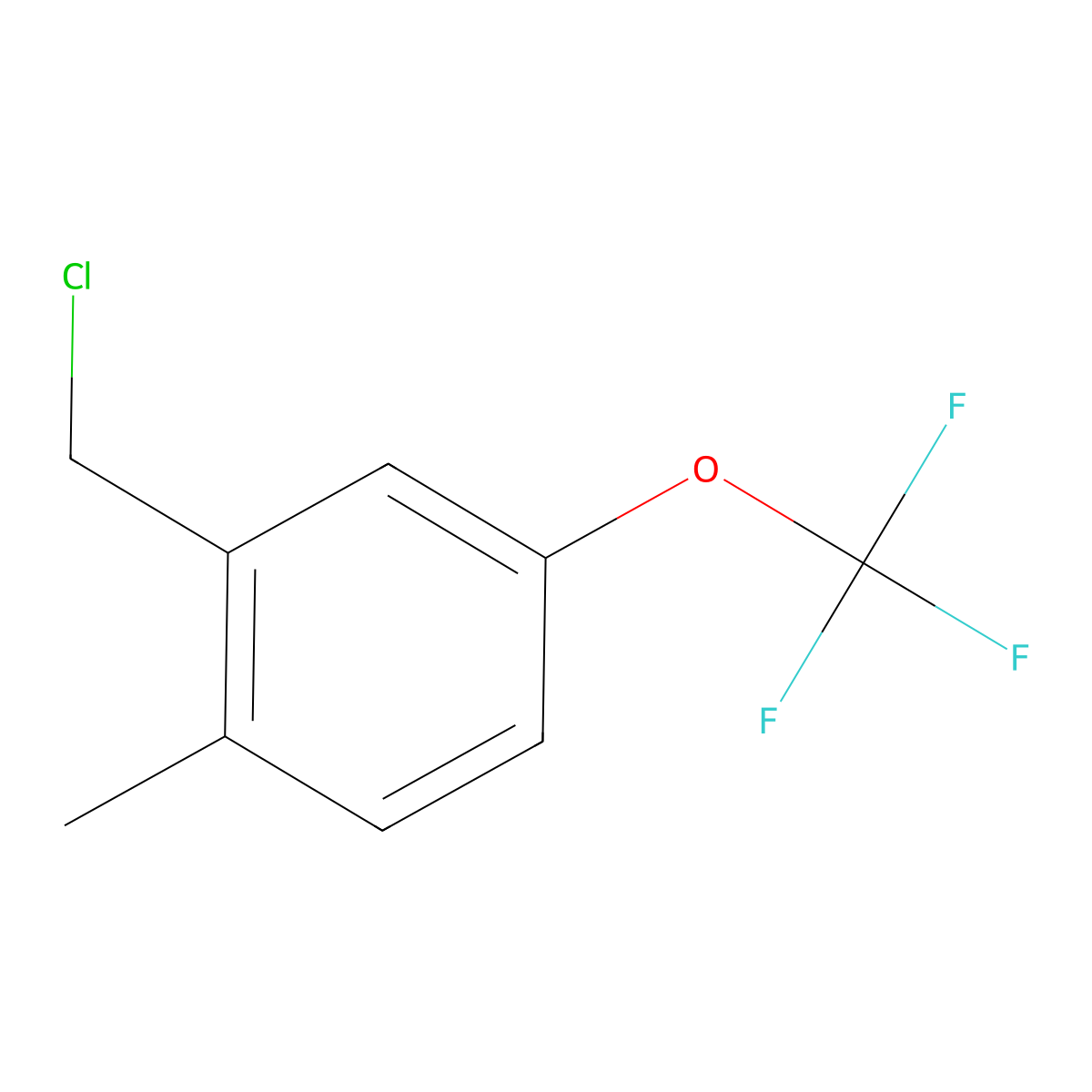 2-(Chloromethyl)-1-methyl-4-(trifluoromethoxy)benzene molecular structure, CAS 1261573-67-4