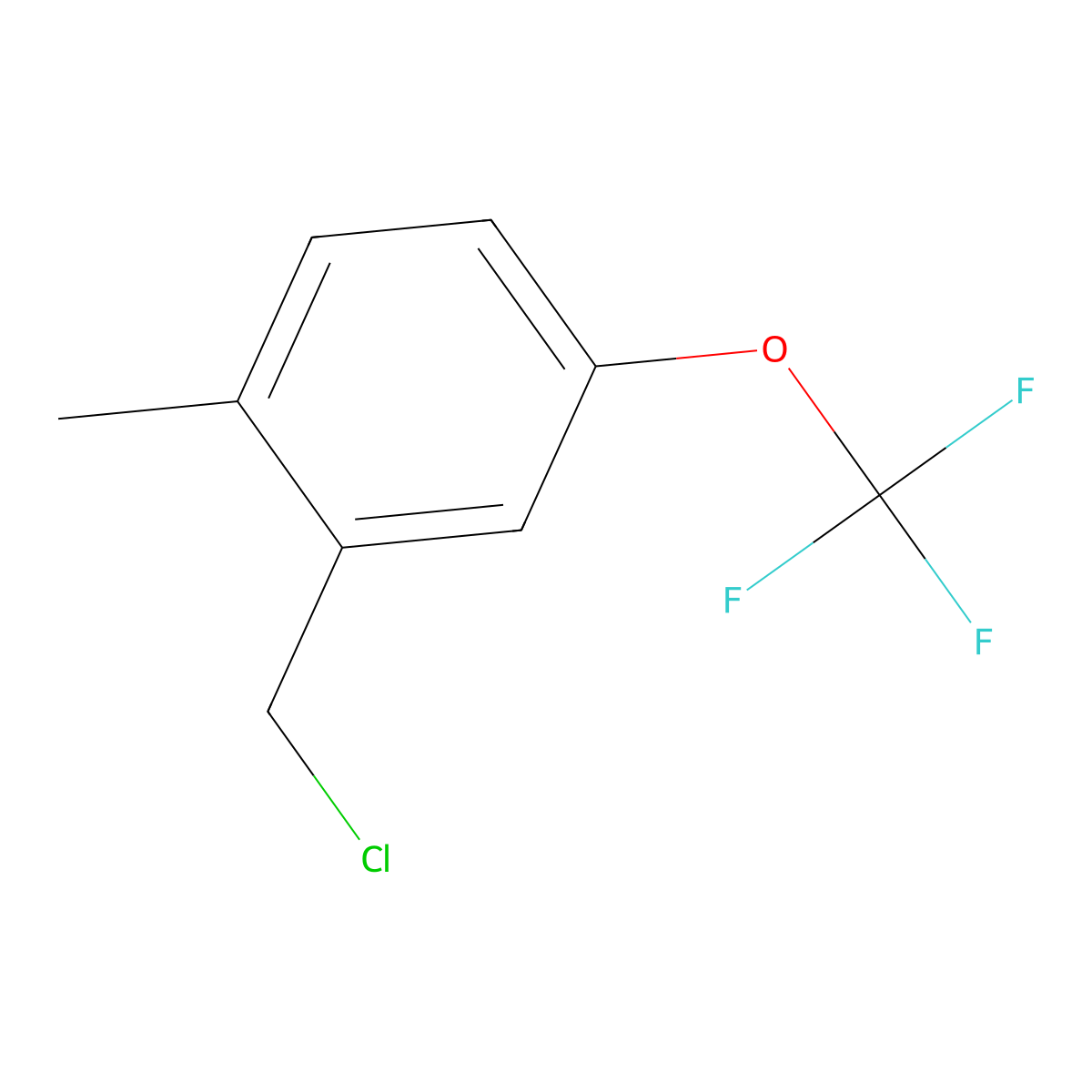 2-(Chloromethyl)-1-methyl-4-(trifluoromethoxy)benzene molecular structure, CAS 1261573-67-4