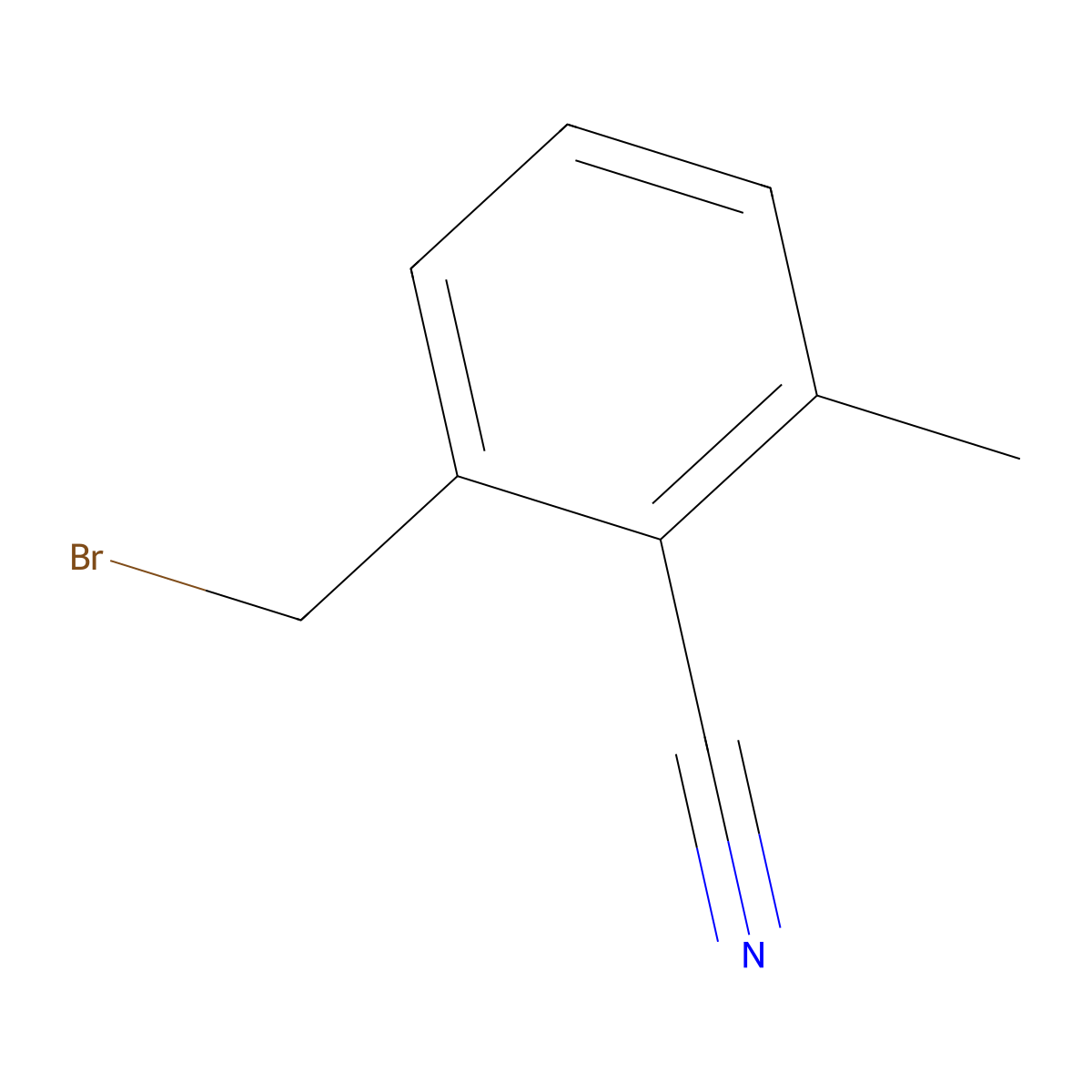 2-(Bromomethyl)-6-methylbenzonitrile molecular structure, CAS 1261573-68-5