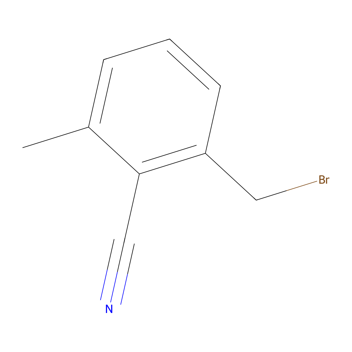 2-(Bromomethyl)-6-methylbenzonitrile molecular structure, CAS 1261573-68-5