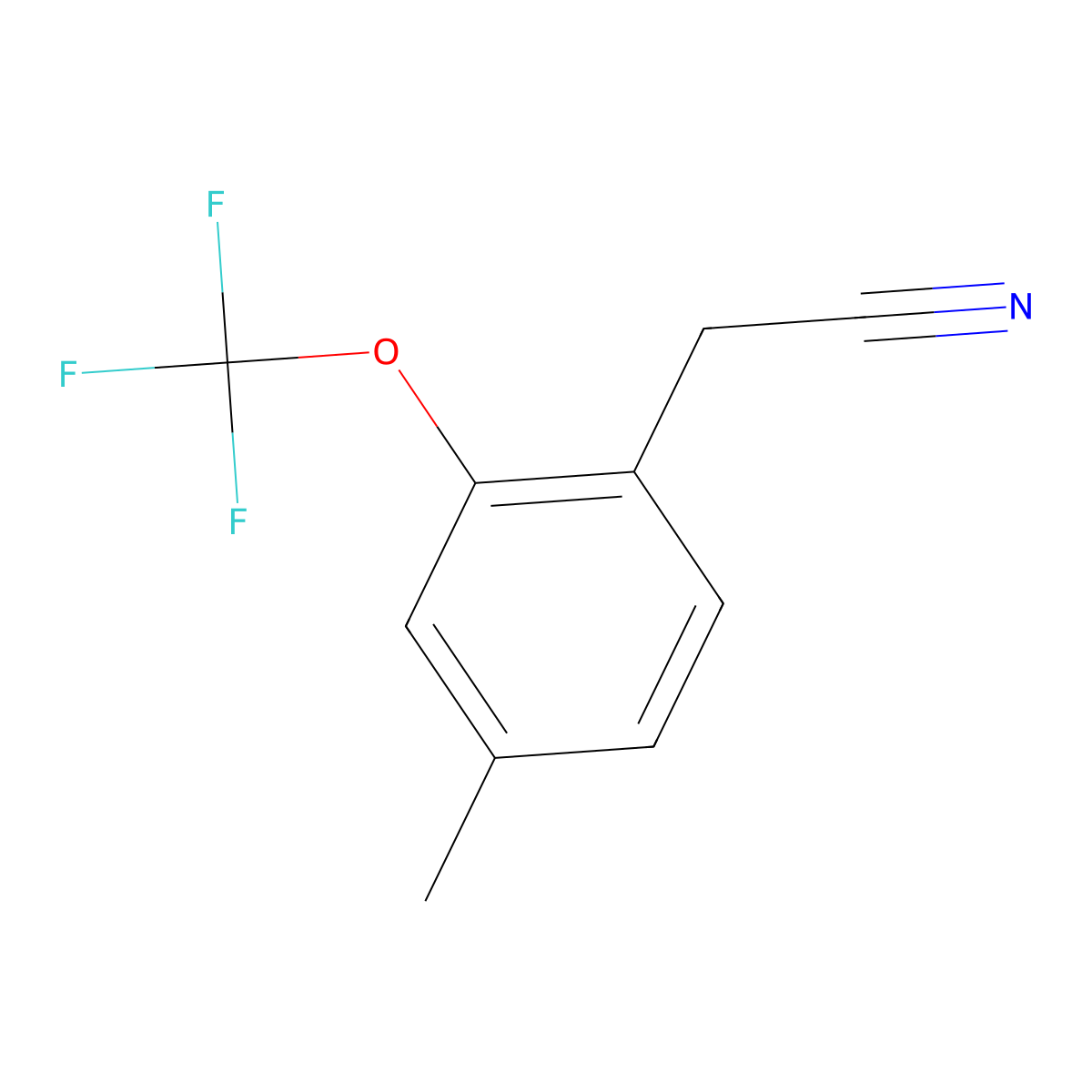 4-Methyl-2-(trifluoromethoxy)phenylacetonitrile molecular structure, CAS 1261573-73-2