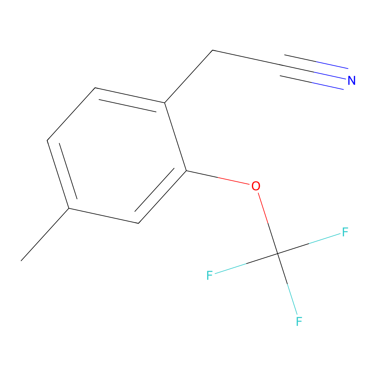 4-Methyl-2-(trifluoromethoxy)phenylacetonitrile molecular structure, CAS 1261573-73-2