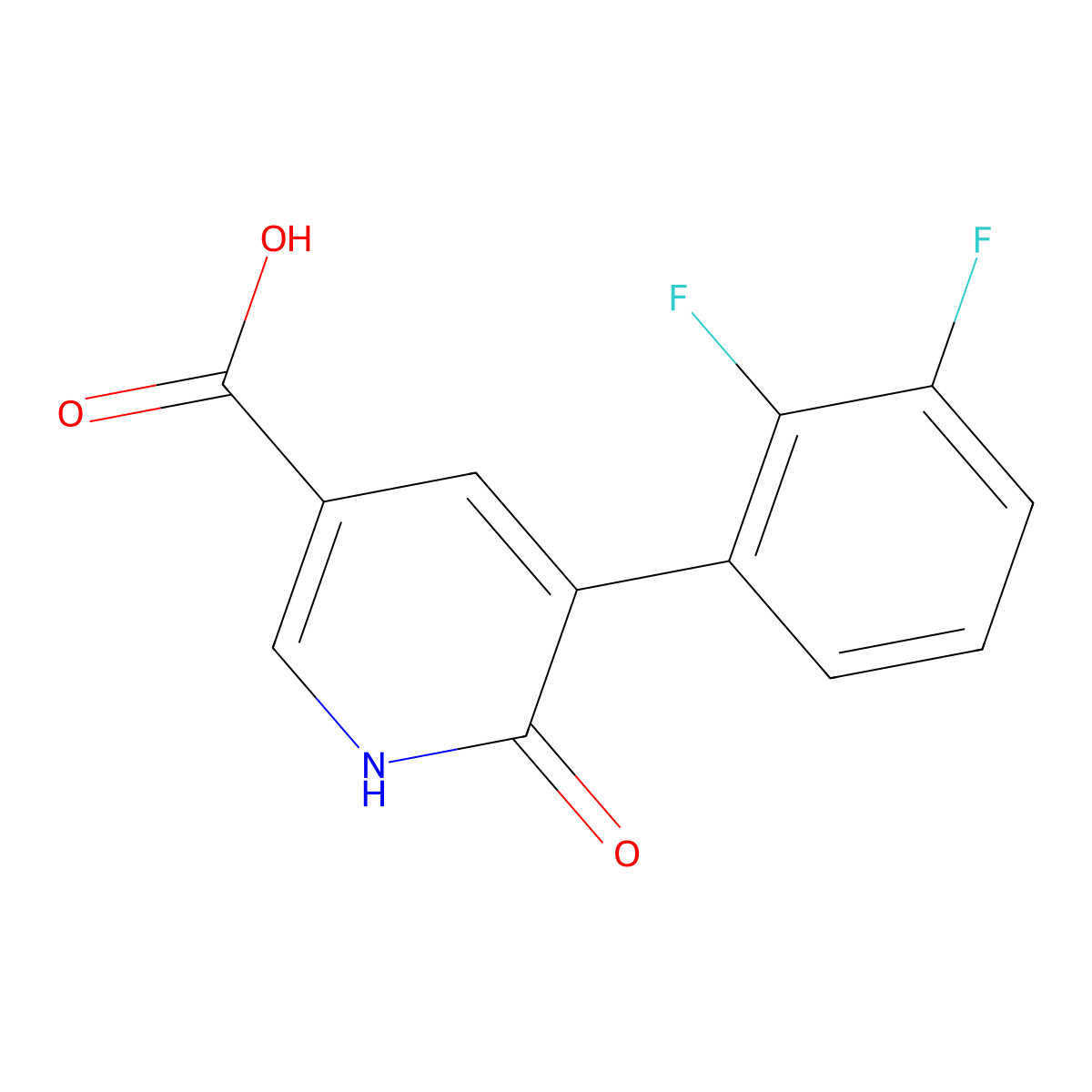 5-(2,3-Difluorophenyl)-6-hydroxynicotinic acid molecular structure, CAS 1261575-03-4