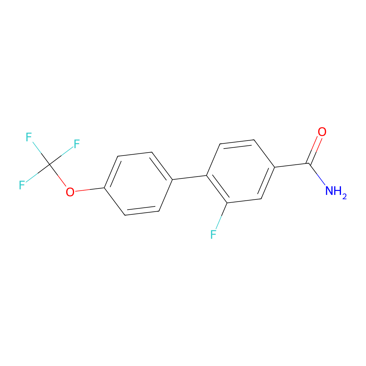 3-Fluoro-4-[4-(trifluoromethoxy)phenyl]benzamide molecular structure, CAS 1261575-35-2