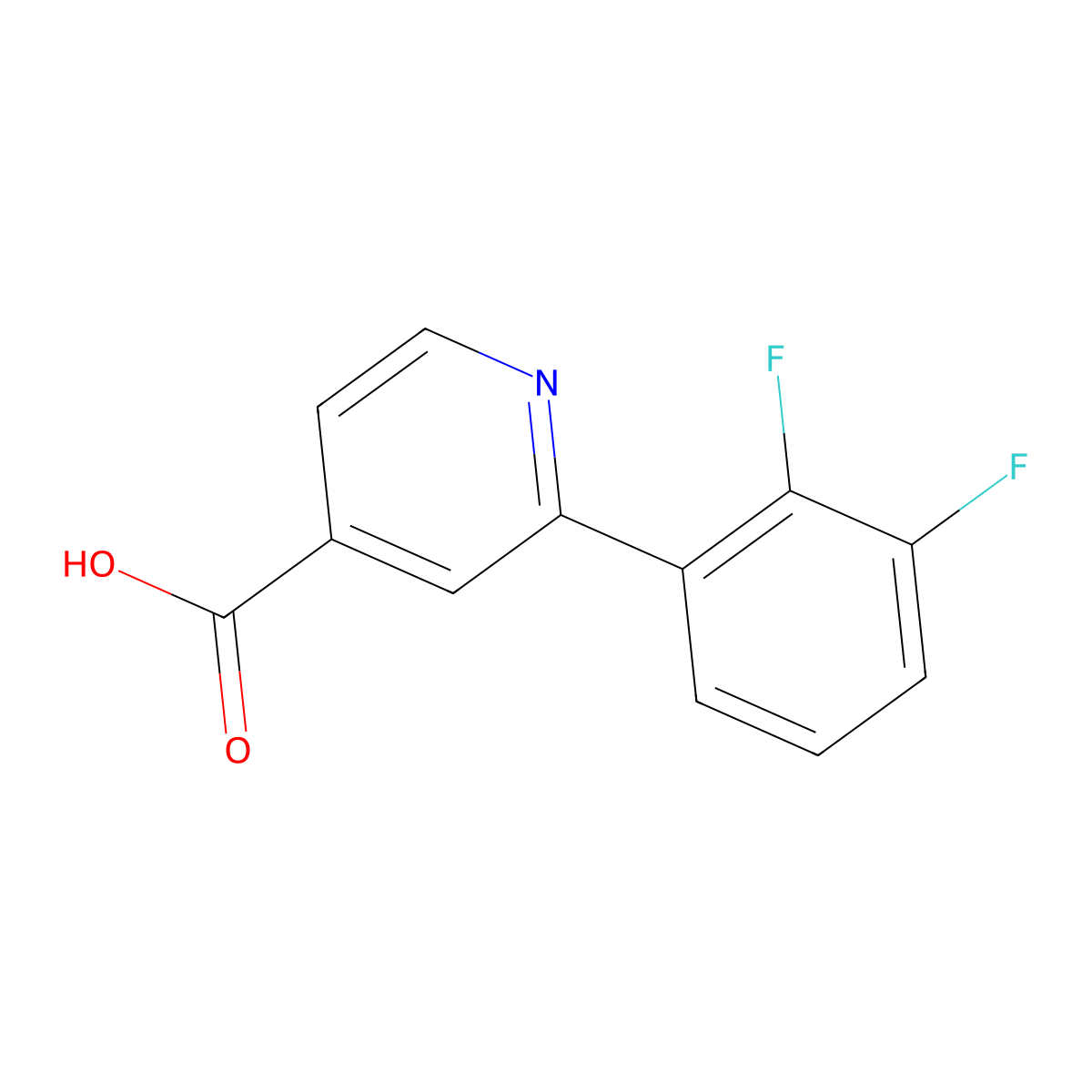 2-(2,3-Difluorophenyl)pyridine-4-carboxylic acid molecular structure, CAS 1261575-42-1