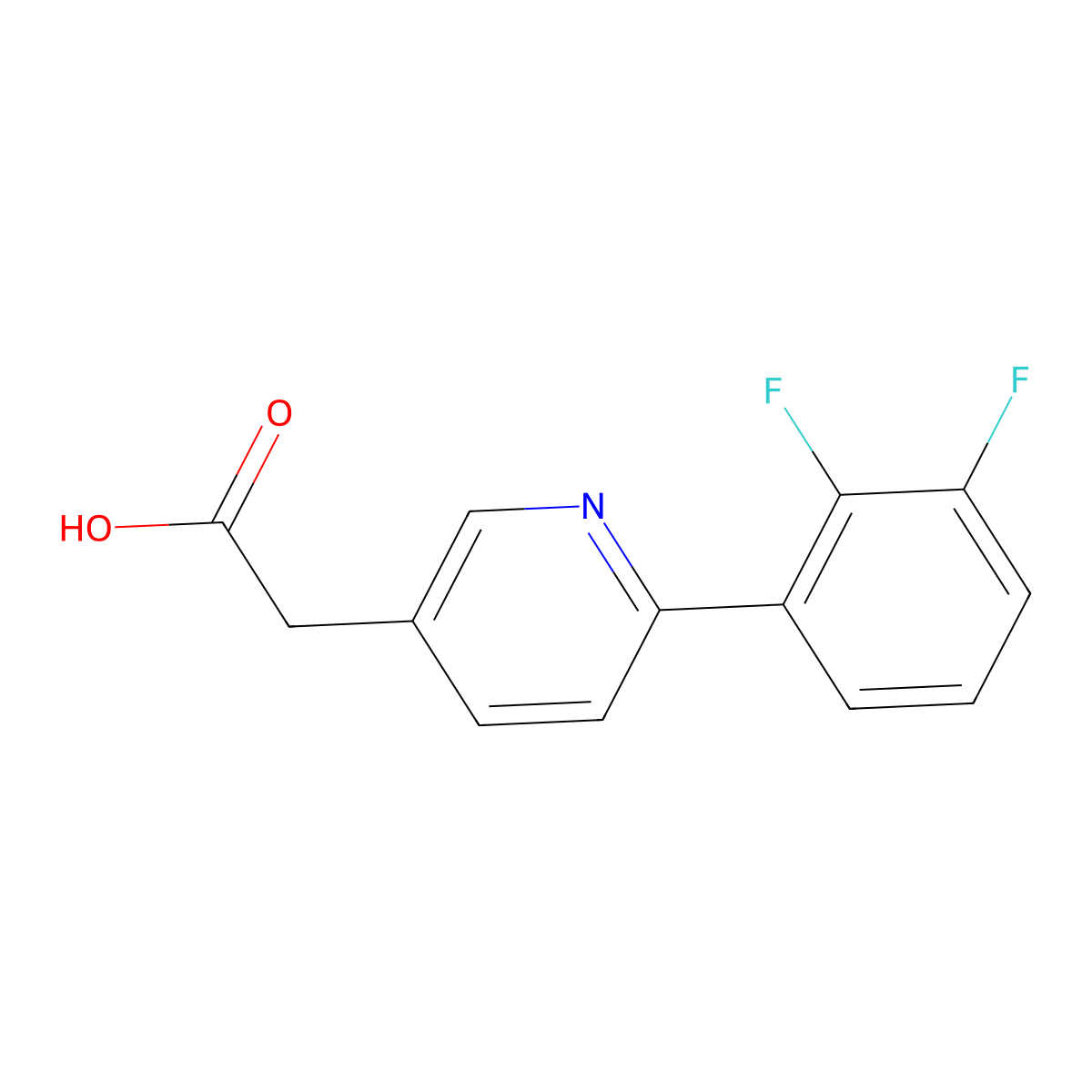 2-(2,3-Difluorophenyl)pyridine-5-acetic acid molecular structure, CAS 1261576-05-9