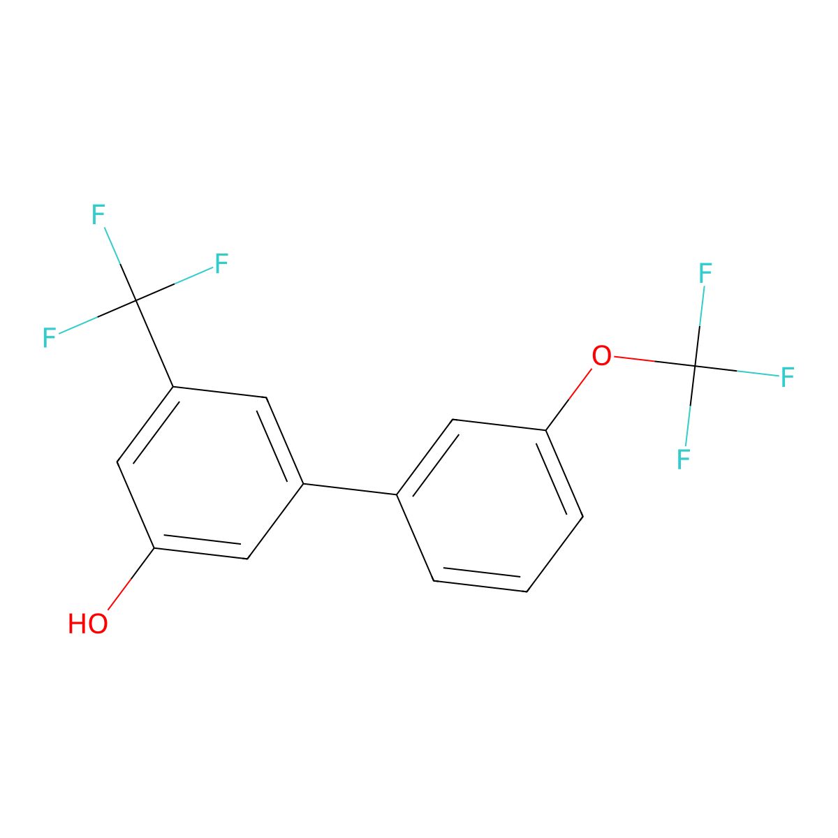 5-(3-Trifluoromethoxyphenyl)-3-trifluoromethylphenol molecular structure, CAS 1261576-40-2
