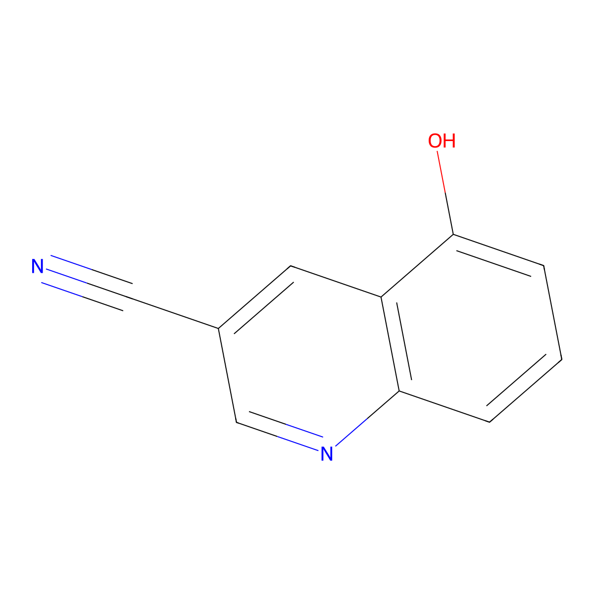 5-Hydroxyquinoline-3-carbonitrile molecular structure, CAS 1261577-22-3