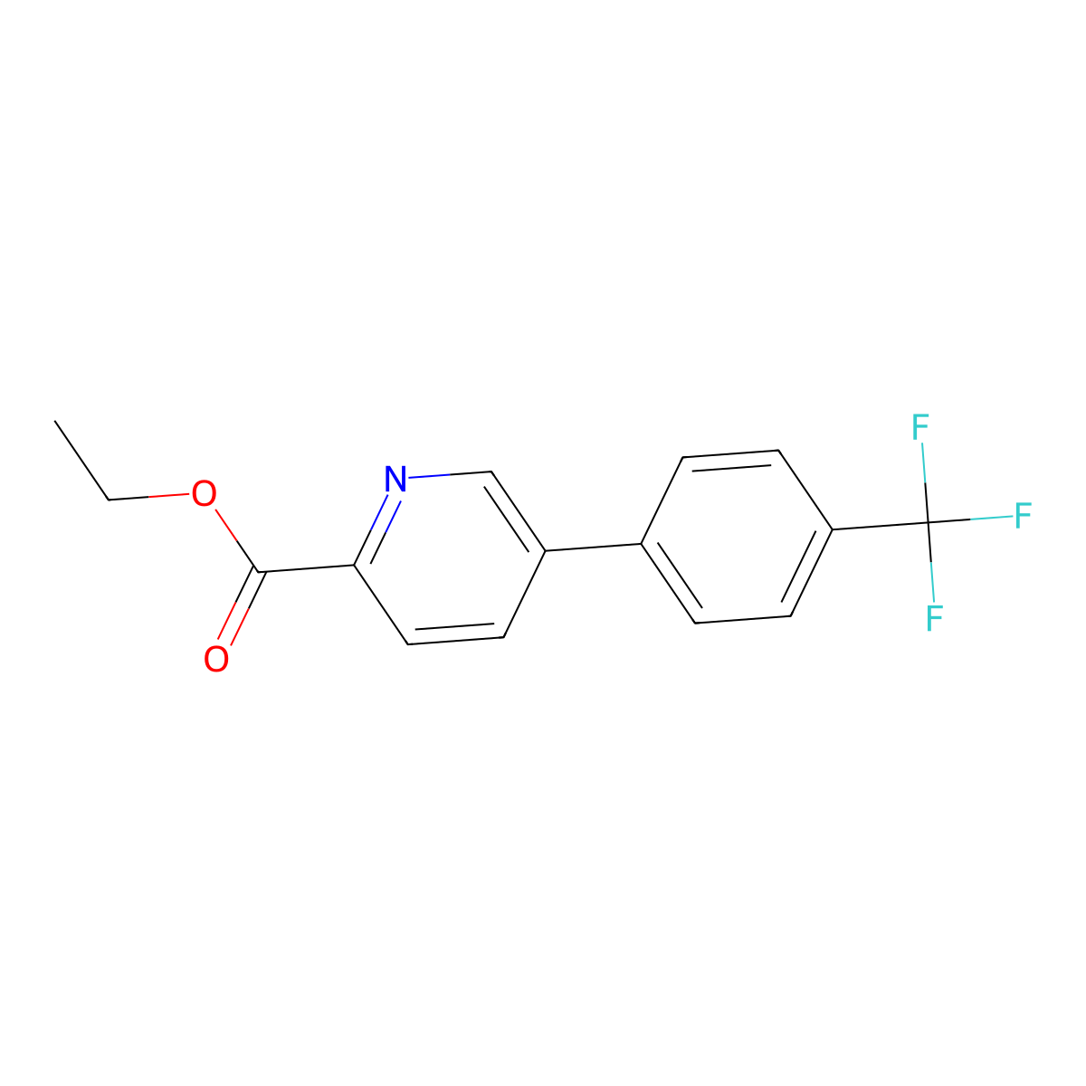 Ethyl 5-(4-(trifluoromethyl)phenyl)picolinate molecular structure, CAS 1261577-51-8