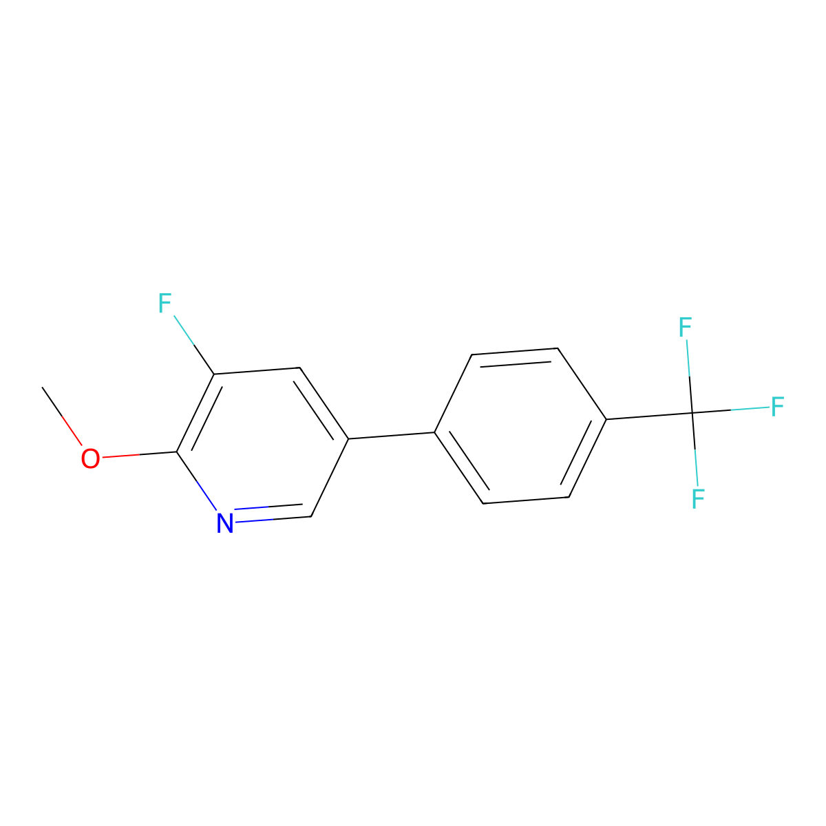 3-Fluoro-2-methoxy-5-(4-(trifluoromethyl)phenyl)pyridine molecular structure, CAS 1261577-71-2