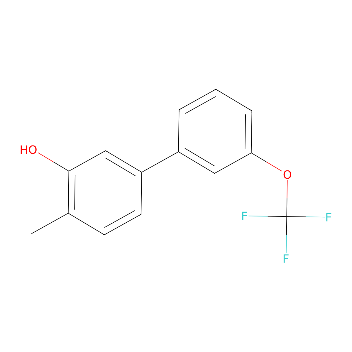 2-Methyl-5-(3-trifluoromethoxyphenyl)phenol molecular structure, CAS 1261578-07-7