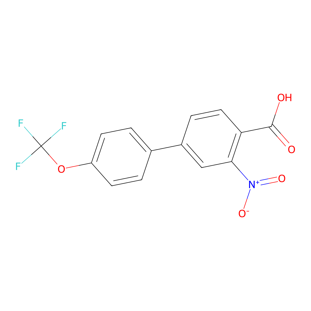 2-Nitro-4-(4-trifluoromethoxyphenyl)benzoic acid molecular structure, CAS 1261578-47-5