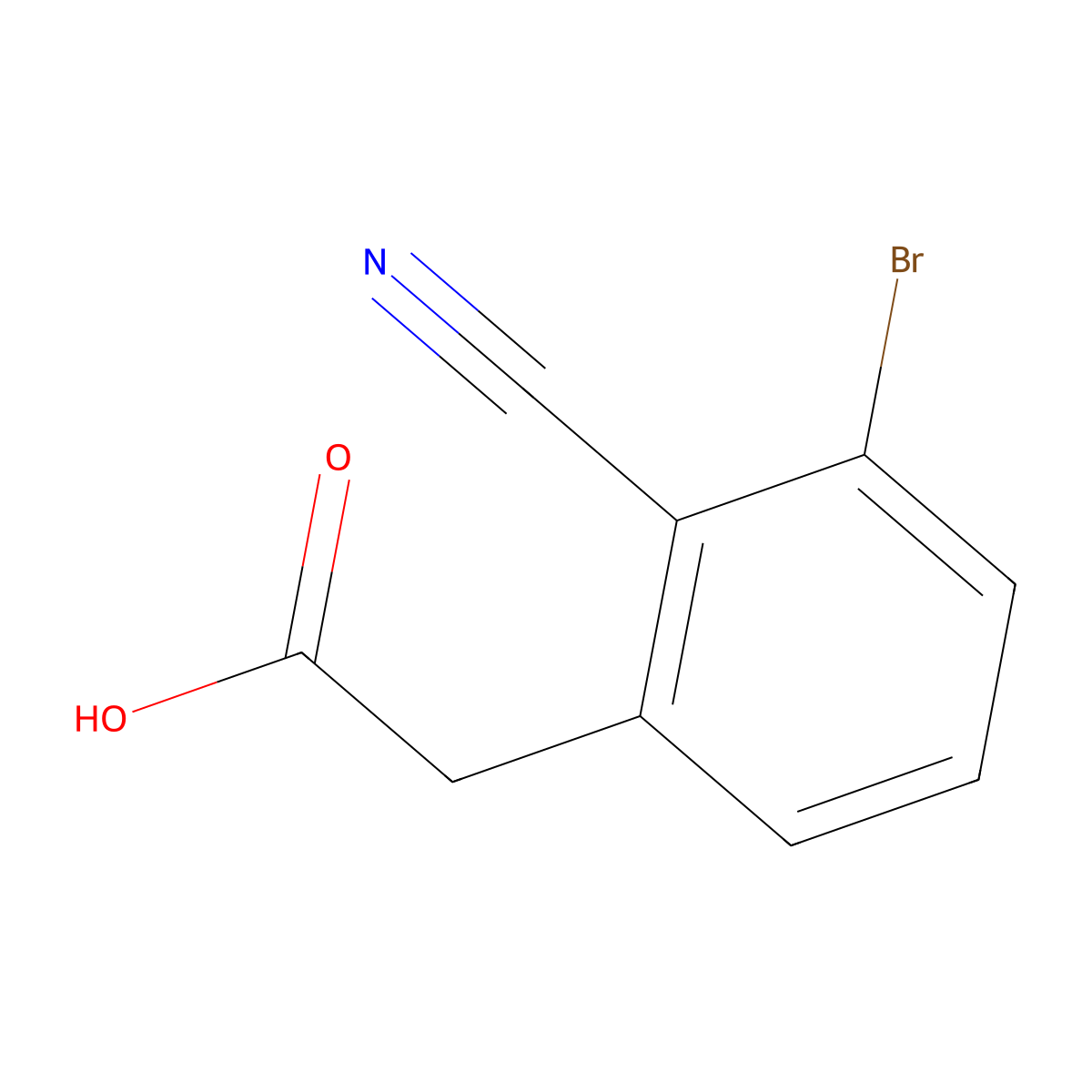 2-(3-Bromo-2-cyanophenyl)acetic acid molecular structure, CAS 1261579-76-3