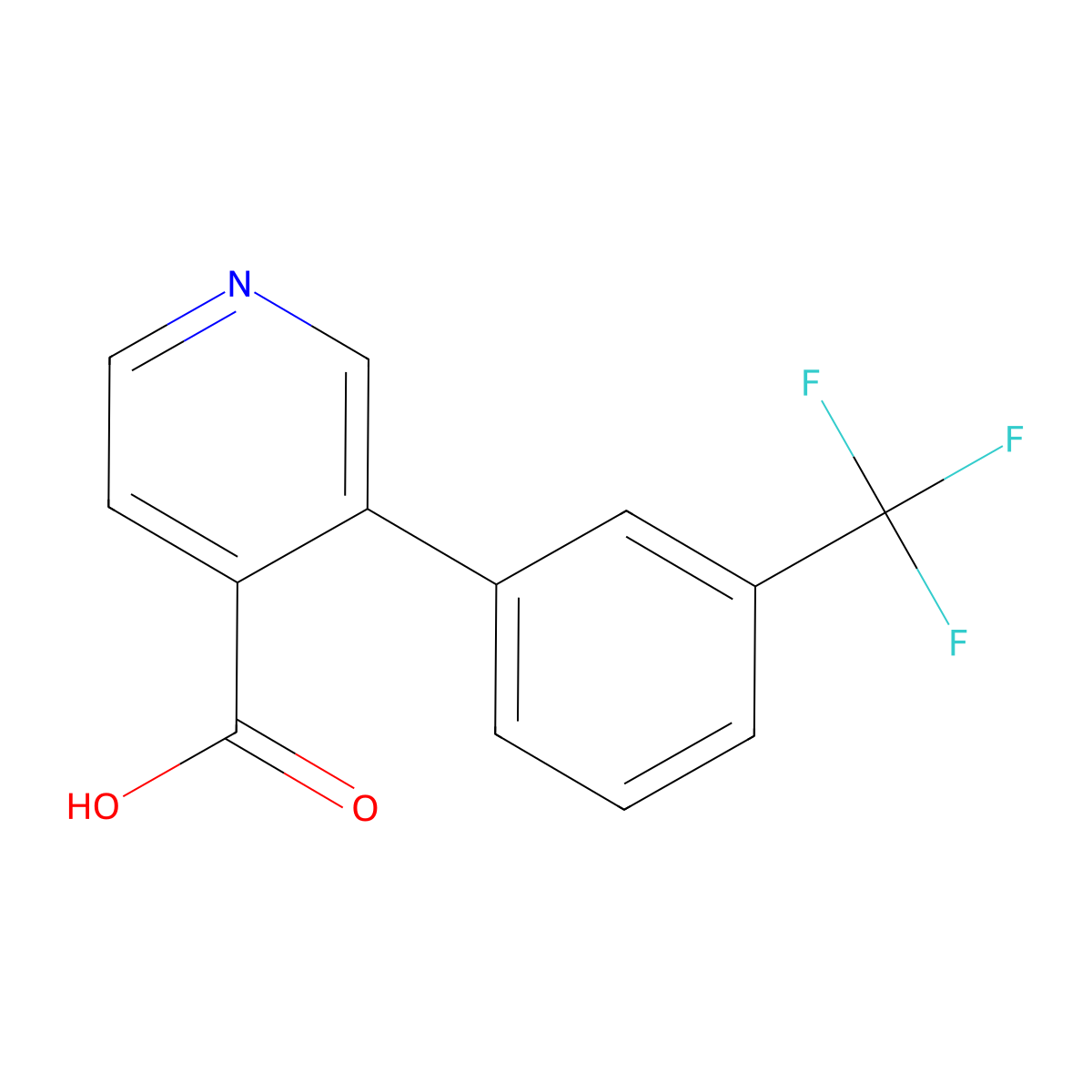 3-(3-(Trifluoromethyl)phenyl)isonicotinic acid molecular structure, CAS 1261579-81-0