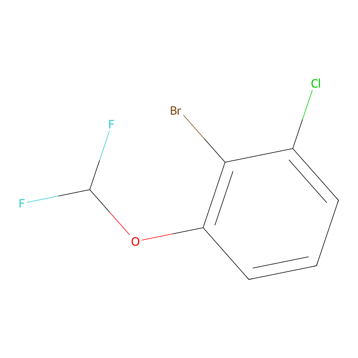 2-Bromo-1-chloro-3-(difluoromethoxy)benzene molecular structure, CAS 1261579-93-4