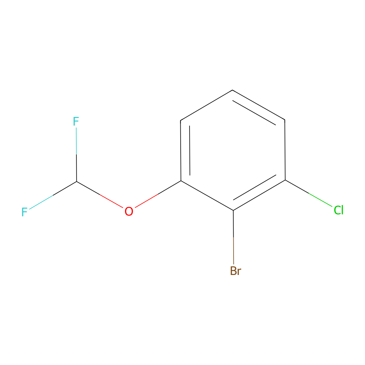 2-Bromo-1-chloro-3-(difluoromethoxy)benzene molecular structure, CAS 1261579-93-4