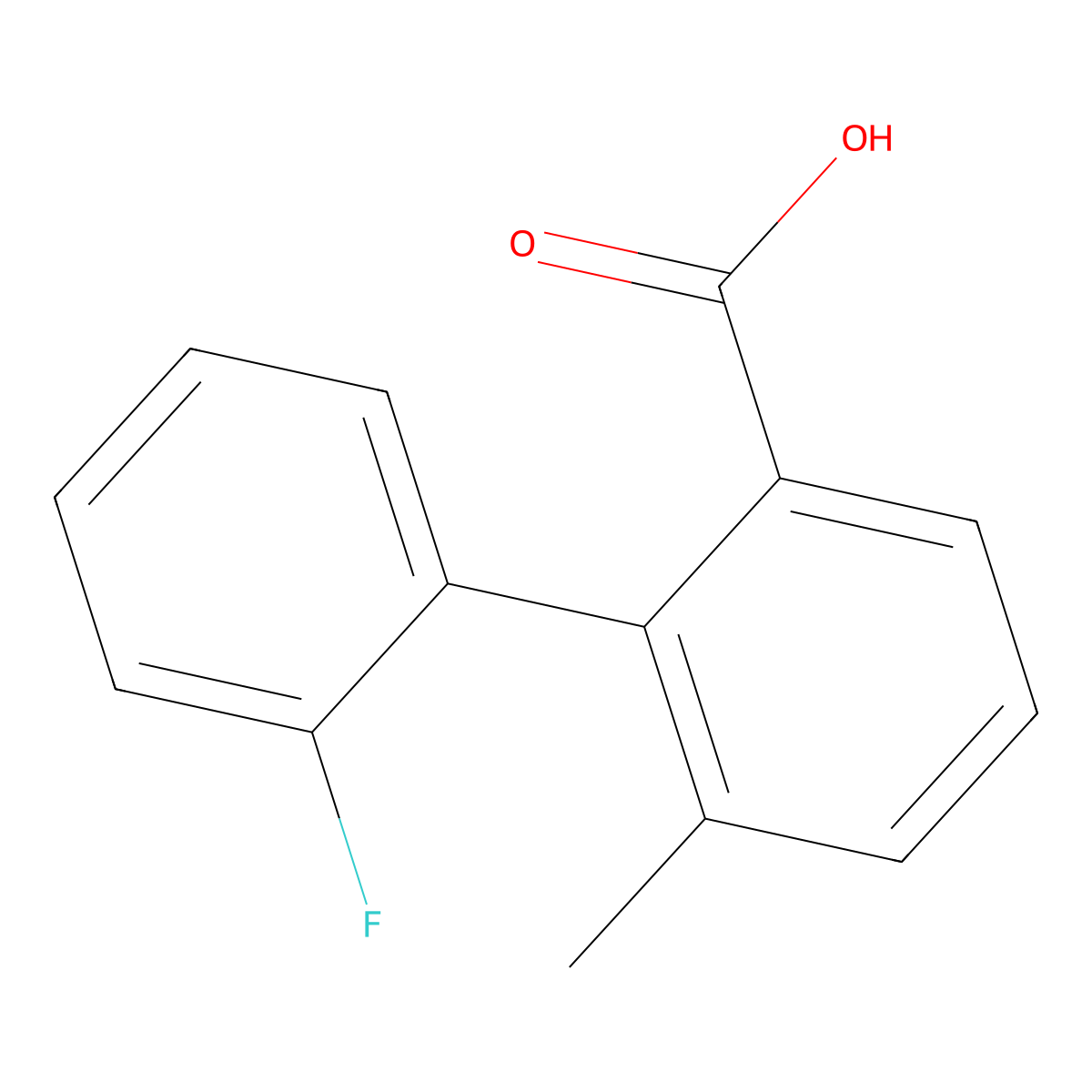 2'-Fluoro-2-methylbiphenyl-6-carboxylic acid molecular structure, CAS 126158-08-5